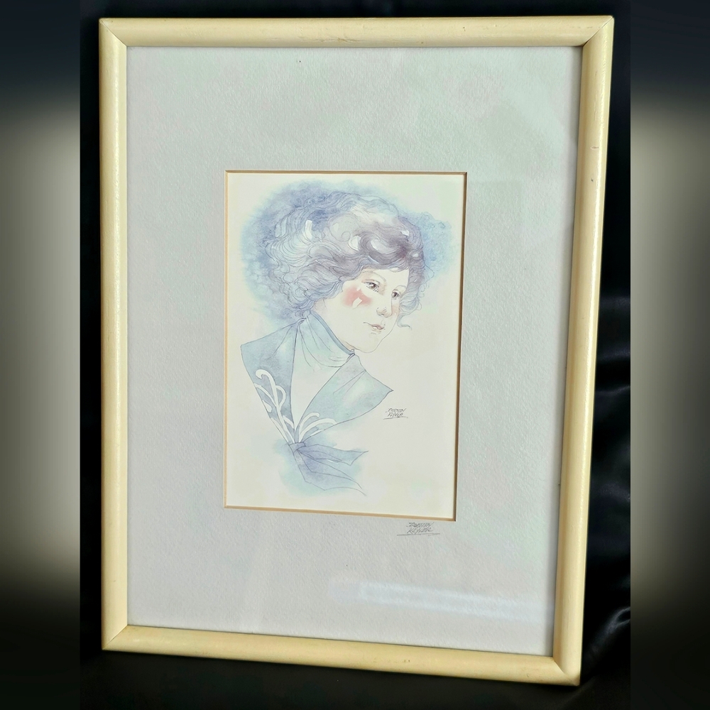 Vintage Dorothy Klyver Watercolor Painting Girl Signed